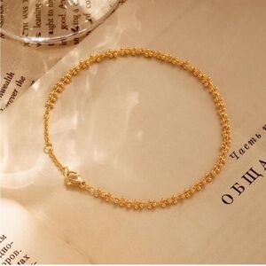 GOLD 14k Gold Plated Beaded Chain Bracelet